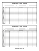 Weekly Time Card By Hour