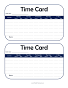Child Weekly Time Card
