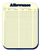 Monthly Allowance Multiple Activities Time Card