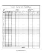 Monthly Time Card 2 Blended Rates
