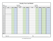 Monthly Time Card Billable