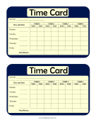 Multi-Child Weekly Time Card