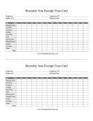 Non-Exempt Time Card Biweekly