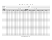 Payroll Time Card Monthly