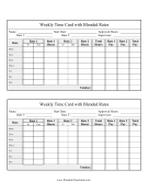 Weekly Time Card 2 Blended Rates