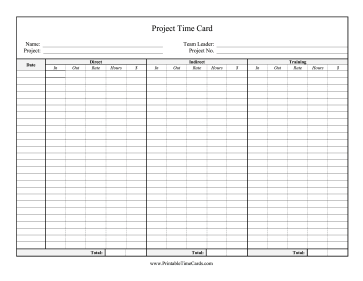 Individual Project Time Card Time Card