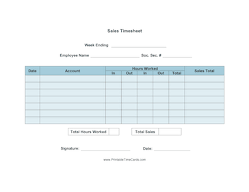 Sales Time Card