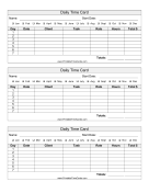 Daily Task Time Card Weekly