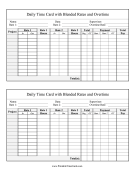 Daily Time Card 2 Blended Rates Overtime