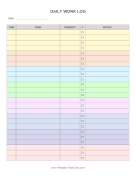 Daily Work Log Color