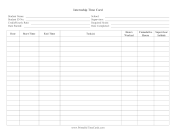 Internship Time Card Time Card