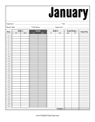 January Time Card