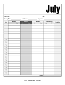 July Time Card