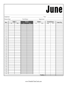 June Time Card