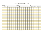 Morning Schedule Time Card