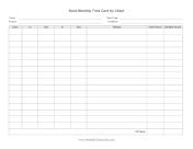 Semi-Monthly Time Card By Client Time Card