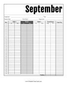 September Time Card