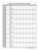 Tarjeta De Tiempo Con Empleados Multiples
