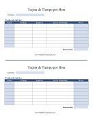 Tarjeta De Tiempo Por Hora