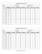 Volunteer Time Card