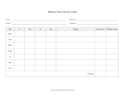 Weekly Time Card By Client Time Card