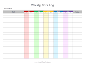 Weekly Work Log Color